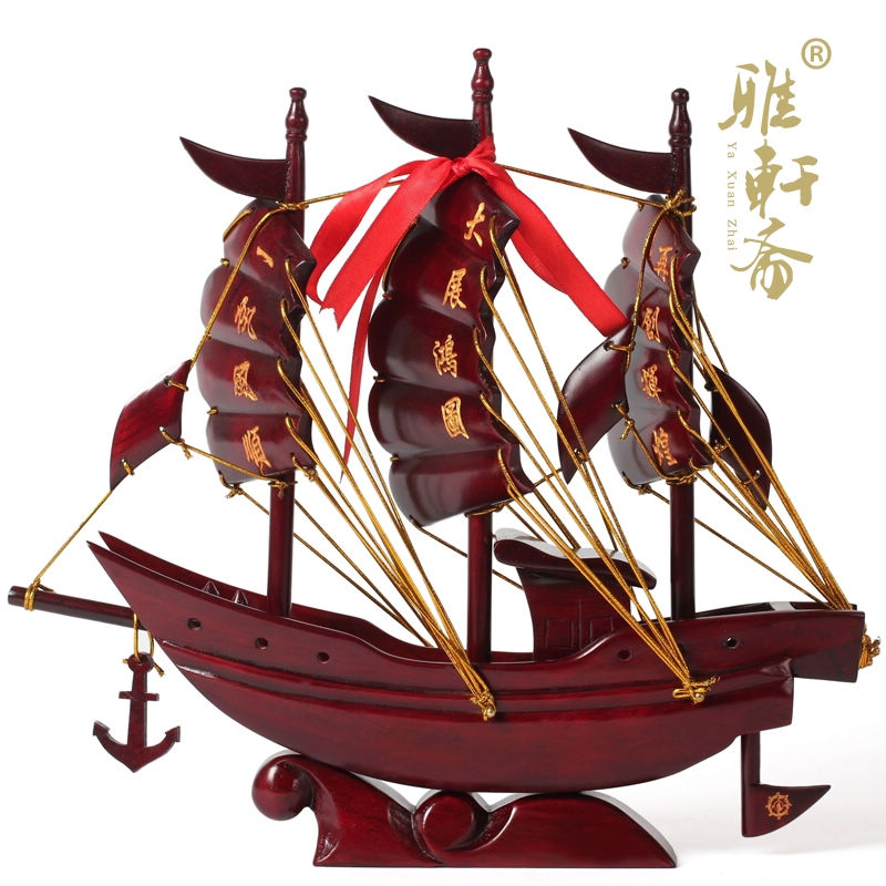 红木工艺品龙船一帆风顺帆船模型摆件实木质风水摆设家居商务礼品产品展示图3