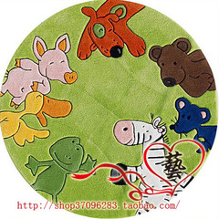 家用加厚儿童房地毯卡通动物可爱宜家地毯卧室书房大号圆形地毯