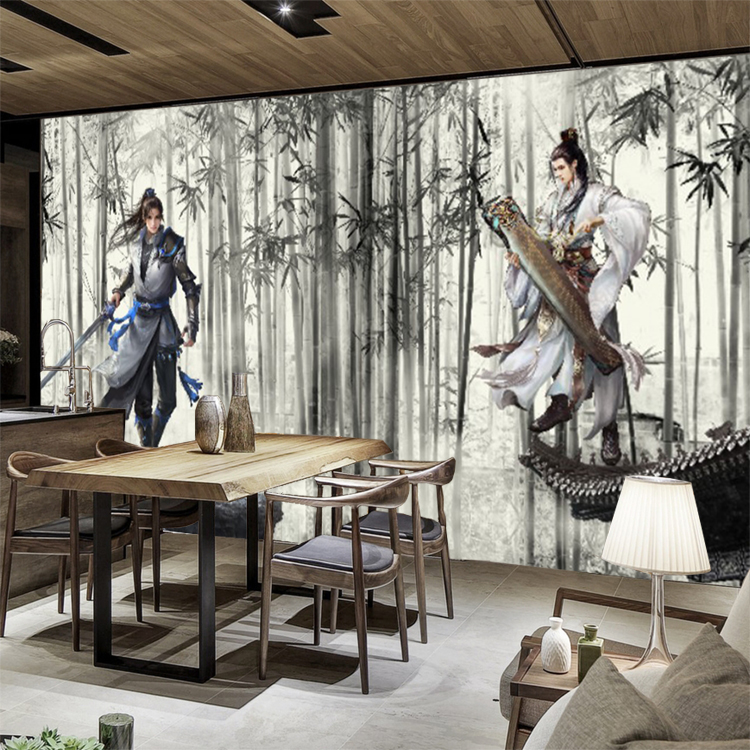 武侠风格壁画墙纸 江湖人物背景墙画布 网咖网吧饭店餐馆定制壁纸在类目 家装主材, 墙纸, 定制壁画中 - 来自Buy2taobao.com提供专业的淘宝代购服务