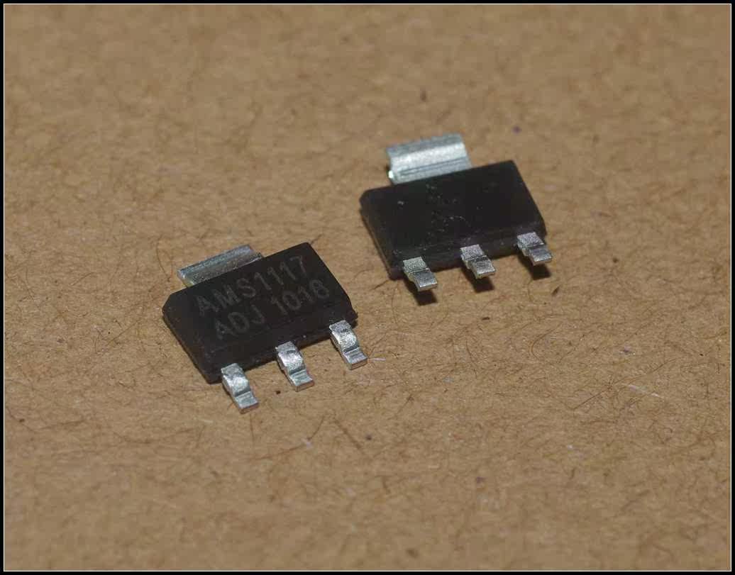 1元5个1117adj稳压电源芯片降压icsot223铜脚不沾三极管
