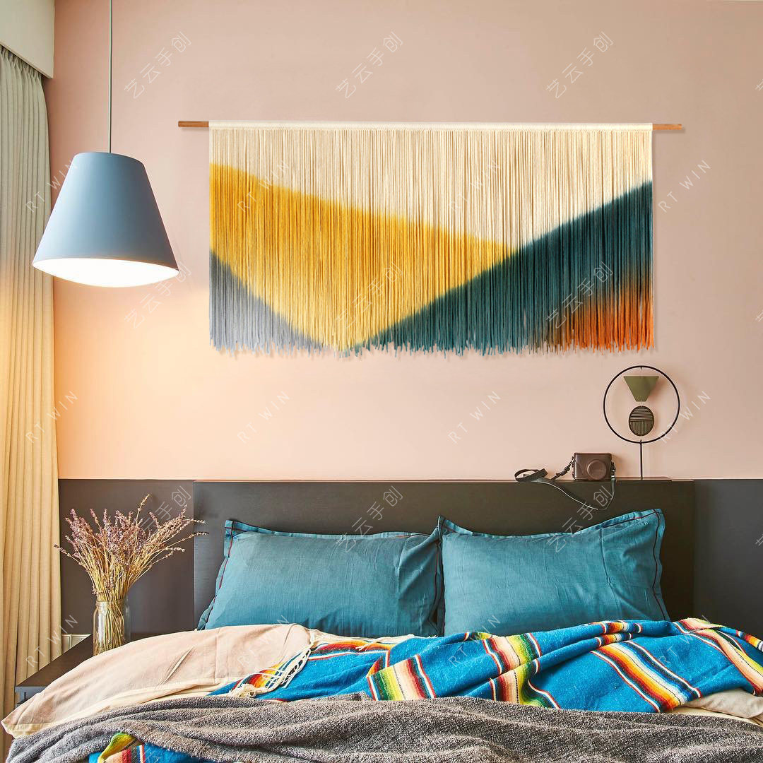 网红ins墙布装饰挂毯北欧卧室床头布背景布宿舍挂布编织布艺挂画