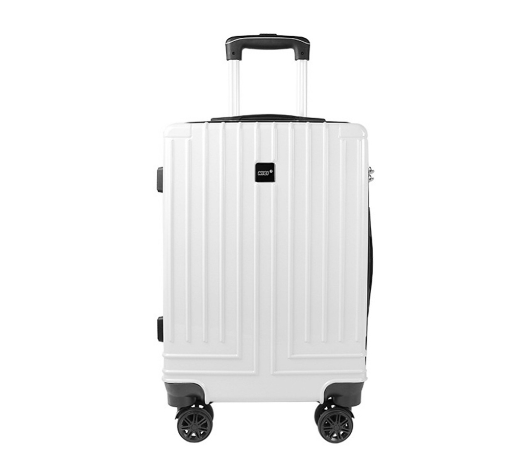 nici旅行箱行李箱拉杆箱手提箱20寸白色简约箱子万向轮海关锁