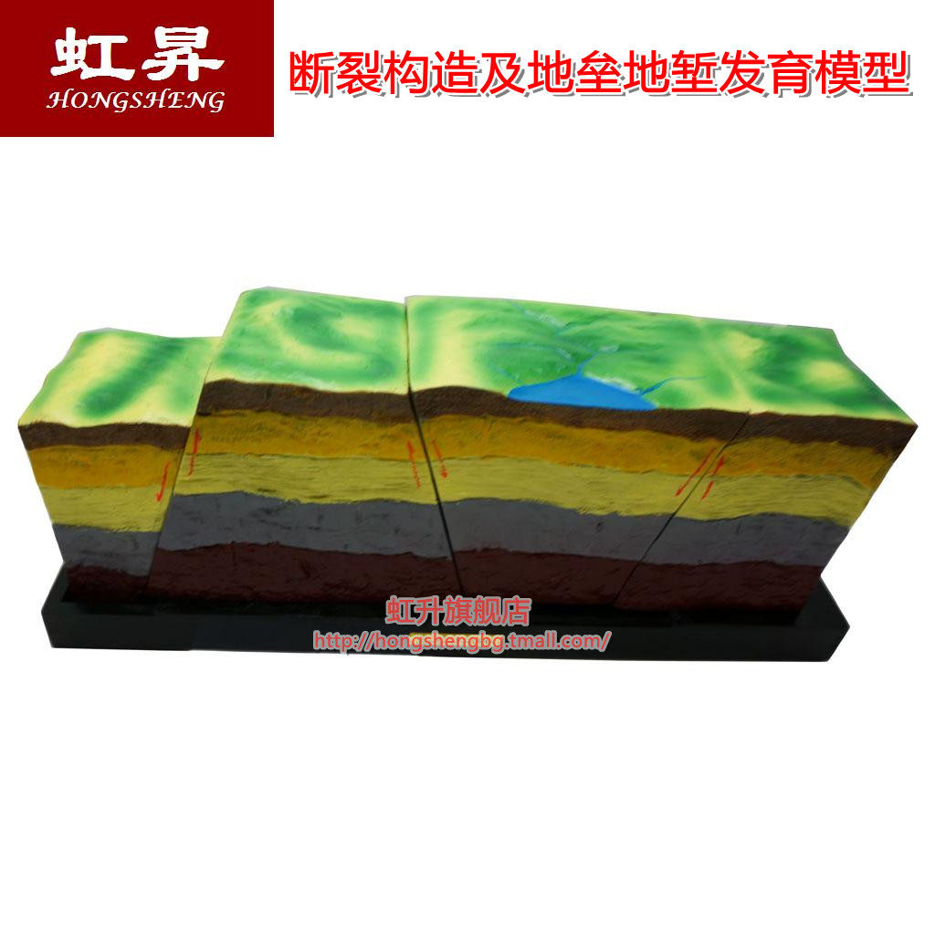 断裂构造地垒地发育模型j34021中学地理地壳运动教学仪器