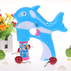 特大号全自动音乐灯光海豚泡泡枪 配2瓶泡泡水电动泡泡机玩具0.4