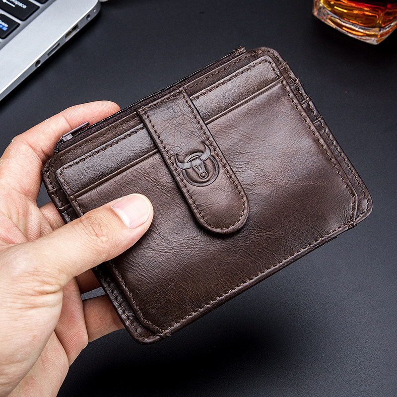 牛船长牛皮男超薄横款皮夹多卡位商务卡包男卡套真皮驾驶证零钱包