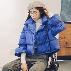 冬季韩版面包服棉衣女宽松显瘦加厚大码学生棉服喇叭袖短款棉外套