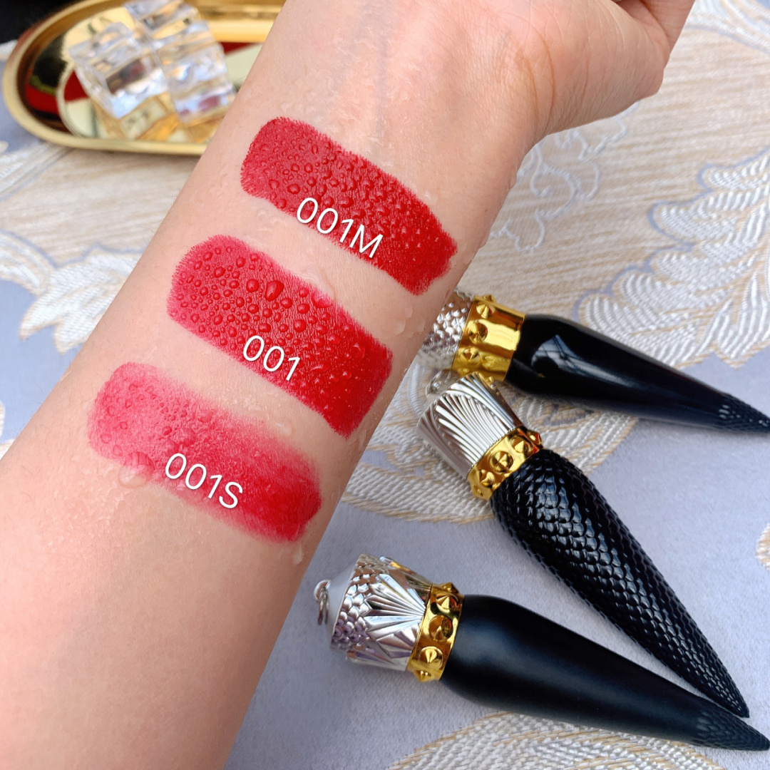 正品christian louboutin cl萝卜丁口红唇膏女王权杖黑管001m刻字