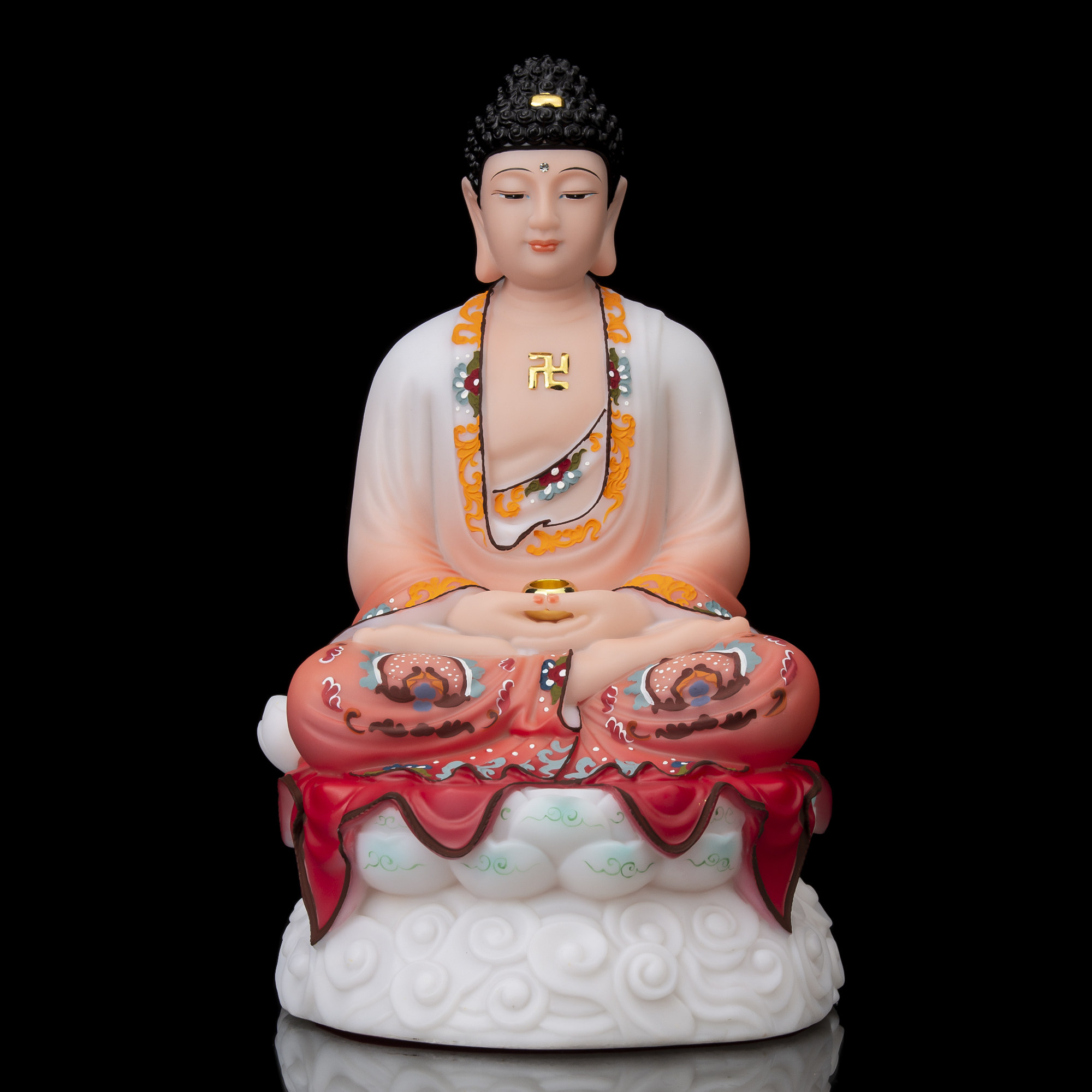 三宝佛佛像释迦牟尼佛阿弥陀佛像药师如来佛工艺品合成汉白玉摆件