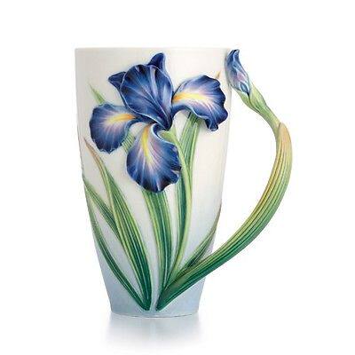 代购franzfz02478瓷器鸢尾花茶杯子装饰摆件客厅茶杯