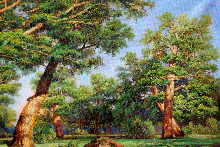 临摹 张明辉《橡树》布面油画 何乐不为文化