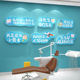 儿童口腔牙科诊所墙面装饰医院背景玻璃壁画贴纸创意3d立体广告图