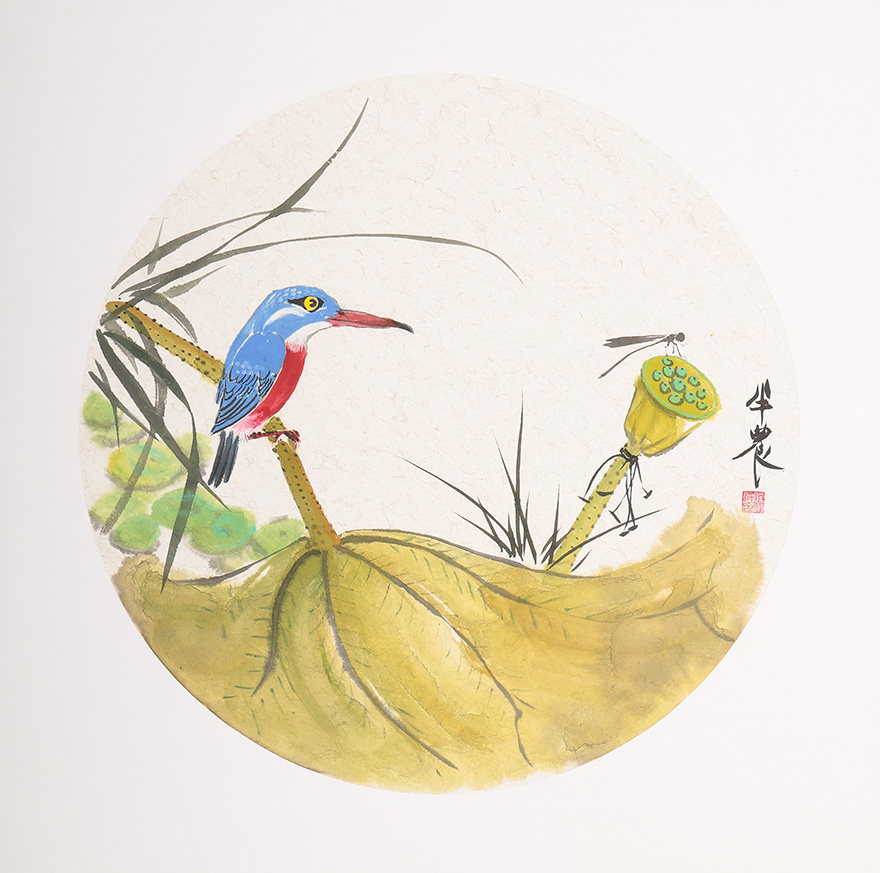 赵宝遴《翠鸣荷塘》当代小写意花鸟大家