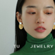 TU JEWELRY复古法式『女神雕刻』天然巴洛克珍珠耳环椭圆金币耳钉