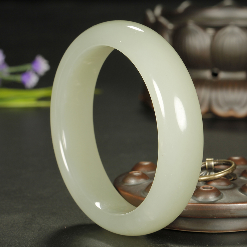 通透盈亮 冰底老料和田玉手镯 唯美大气 内径56# 69克