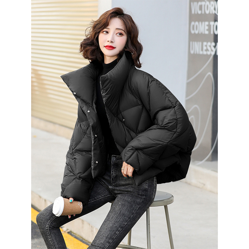 小款短款羽绒服女冬小个子2021年新款时尚宽松高端面包服黑色外套