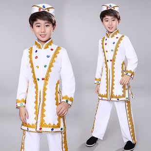 儿童演出服少数民族服装新疆维族服装维吾尔族服回族服表演服男童