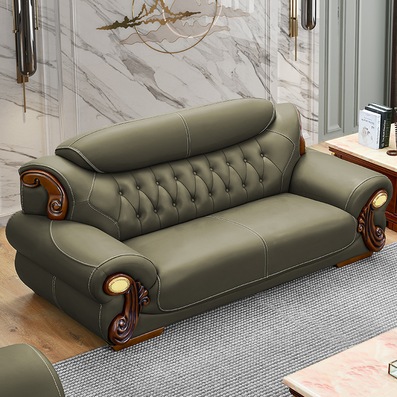 真皮沙发头层牛皮欧式客厅实木皮沙发组合高档奢华大户型123家具