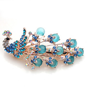 Package mail smiling genuine Peacock Opal Korea hair clip hairpin rhinestone clips side clips hair accessories