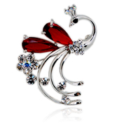 Smiling post Phoenix brooch Crystal rhinestone women high corsage pin clasp Korea jewelry 4025