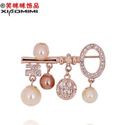 Smile key Korean Crystal rhinestones brooch women fancy brooch pin clasp Korea jewelry 605557