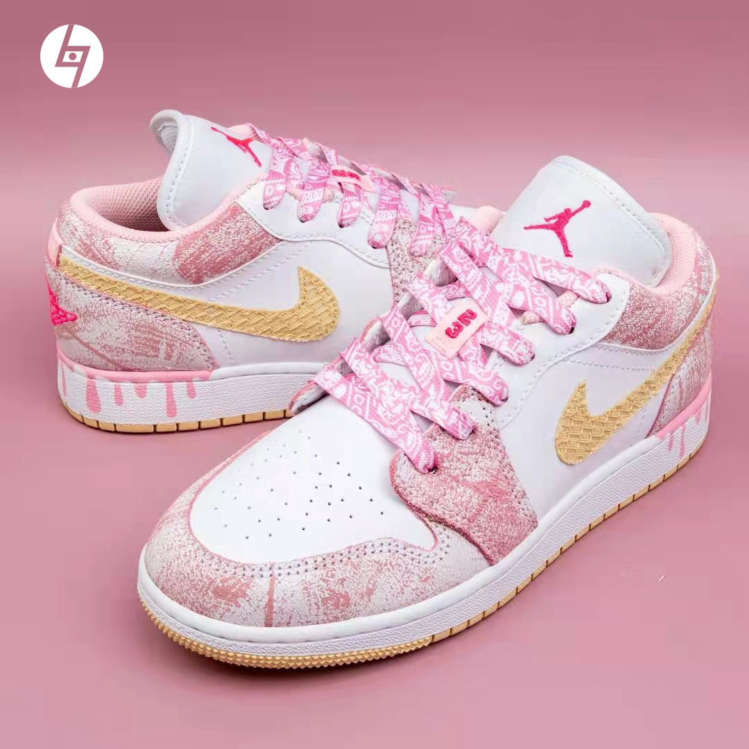 air jordan 1 low aj1白粉冰淇淋金钩低帮休闲篮球女鞋cw7104-601