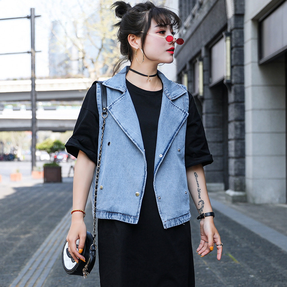 马甲女2019秋季新款女装成人韩版休闲坎肩工装背心外套批代发优惠券