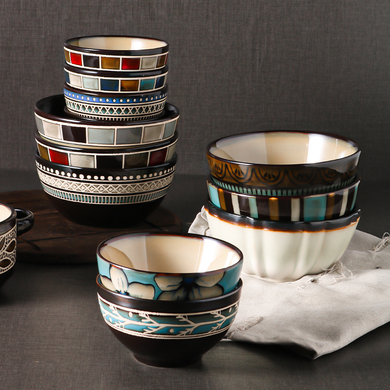 好看的米饭碗北欧INS风陶瓷餐具网红沙拉碗创意家用汤碗面碗微瑕