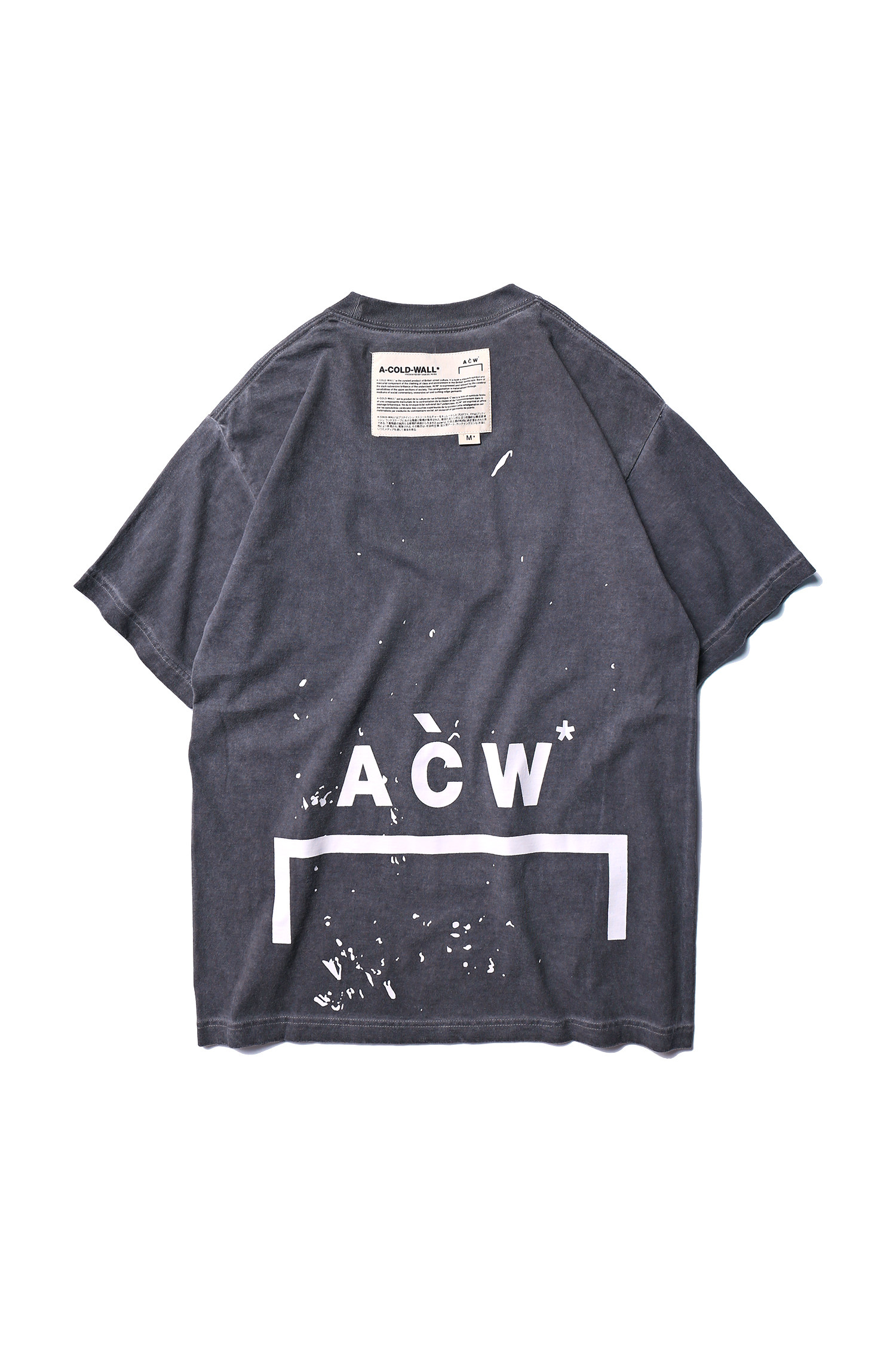 2019春夏新品a-cold-wall* acw 字母印花做旧短袖t恤男女情侣款潮