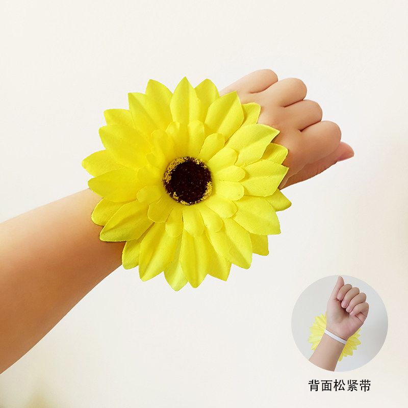 六一幼儿园表演向日葵手花儿童手腕花宝宝舞蹈运动会笑脸太阳花