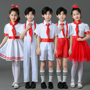 中小学生红领巾舞蹈服儿童大合唱演出服装少先队员诗歌朗诵表演服