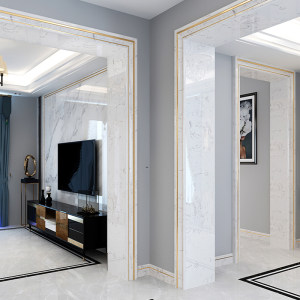 简约轻奢大理石阳台垭口入户门套线条包边人造石窗套窗台板定制