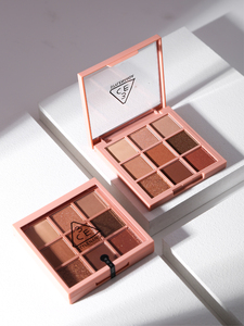 韩国3ce珠光哑光overtake南瓜色酒红色9色九宫格眼影盘beach muse