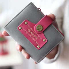 2015新款韩版复古磨砂女士钱包短款迷你小钱包零钱包搭扣长款钱夹