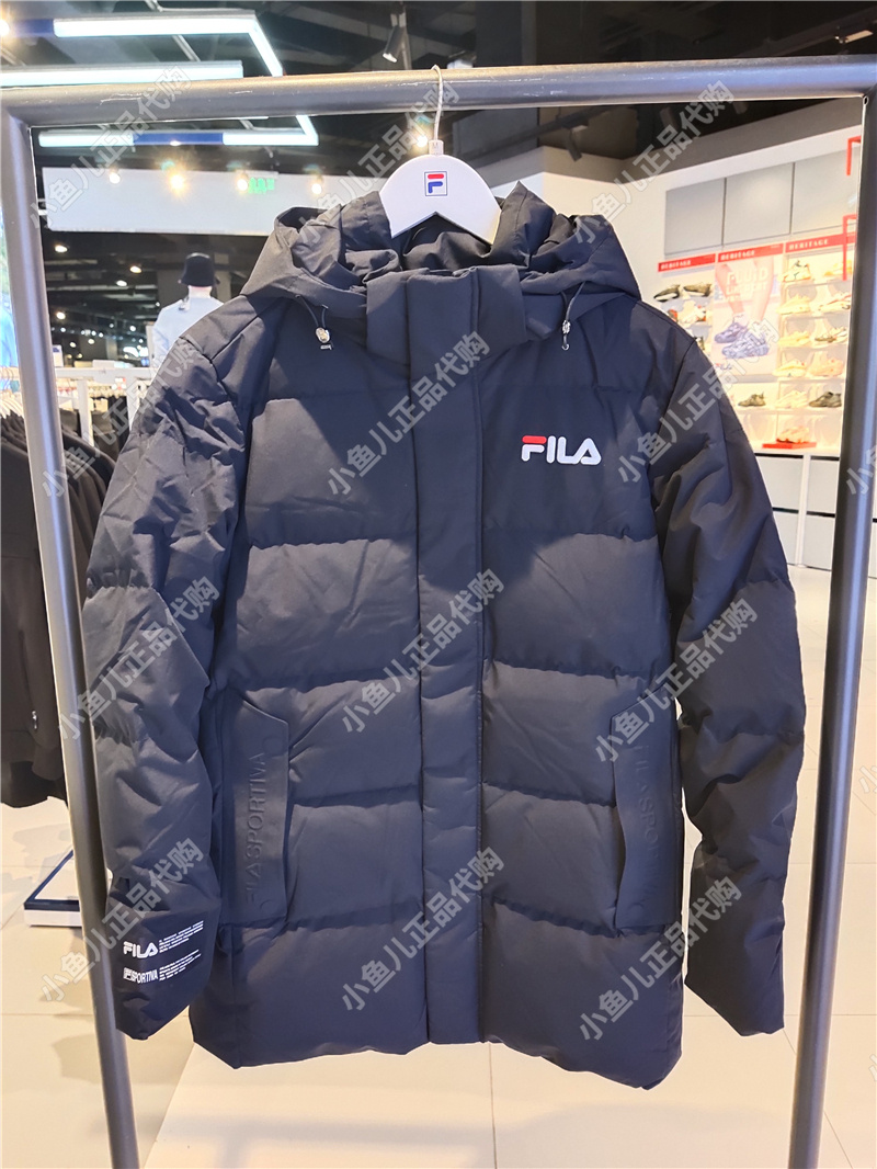 fila斐乐正品男装运动上衣2021冬季新款中长款羽绒服f61m148919