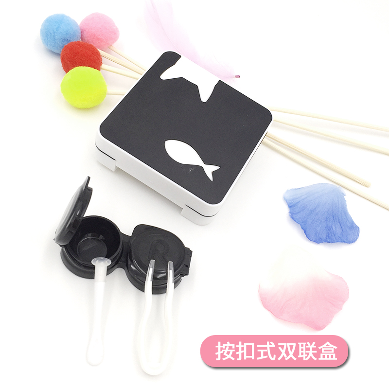 翻蓋式美瞳伴侶盒彩色隱形眼鏡盒子包郵雙聯盒簡約鑷子夾子韓國FM在類目 隱形眼鏡/護理液, 隱形眼鏡伴侶中 - 來自Buy2taobao.com提供專業的淘寶代購服務