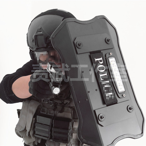 zw15防暴闪光盾战术手持臂盾 多功能爆闪左右手通用户外野战cs