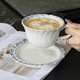 复古宫廷风烟火蓝系列下午茶陶瓷咖啡杯碟有格调红茶牛奶咖啡杯碟