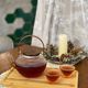 日式ins耐热玻璃花茶壶水果茶壶复古条纹泡茶壶下午茶茶具套装