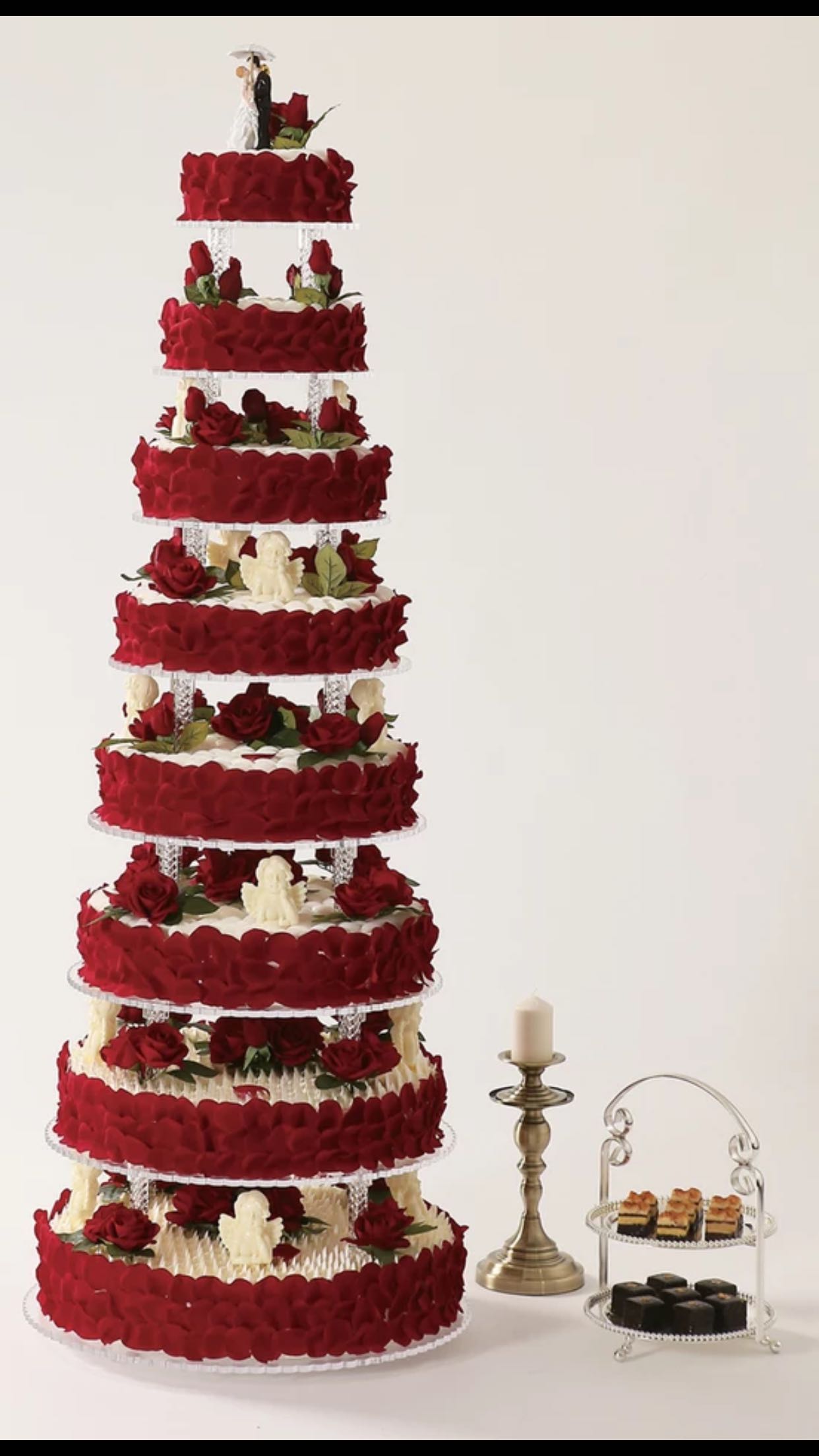 八层婚庆蛋糕模型仿真玫瑰花瓣结婚生日蛋糕开业婚庆蛋糕多层