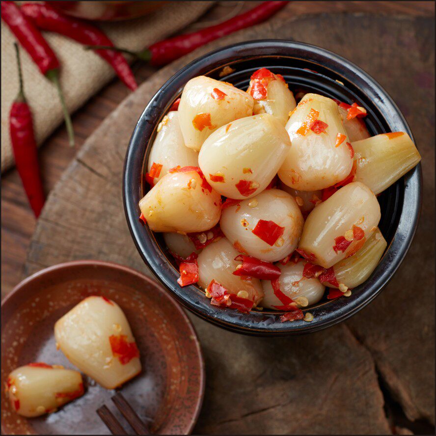 湖南特产酸辣藠头新鲜剁椒茭头腌制筷莫停荞头泡菜坛子菜500克