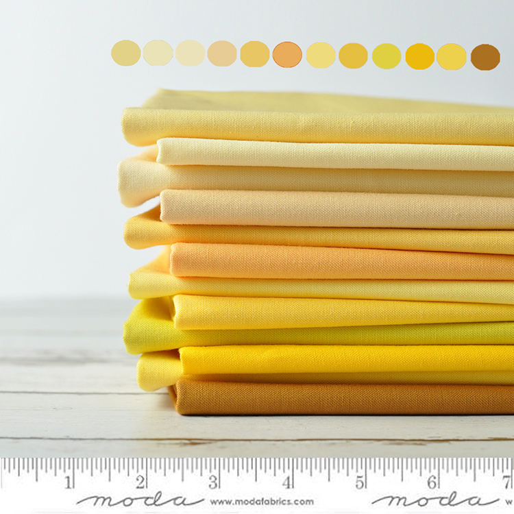 45*55cm 美国进口全棉手工拼布布料 衣裙面料 MODA素布 黄色系