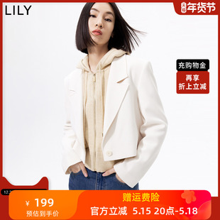 LILY2023春新款女装时尚INS潮流洋气别致通勤款宽松超短西装外套