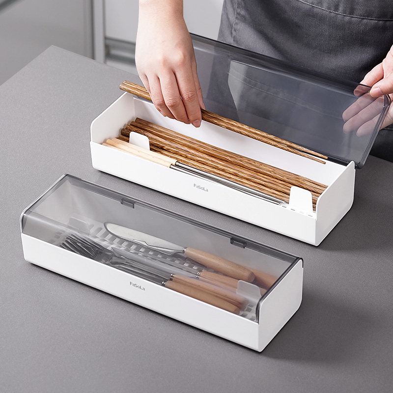 日本筷子家用厨房带盖筷子盒收纳盒