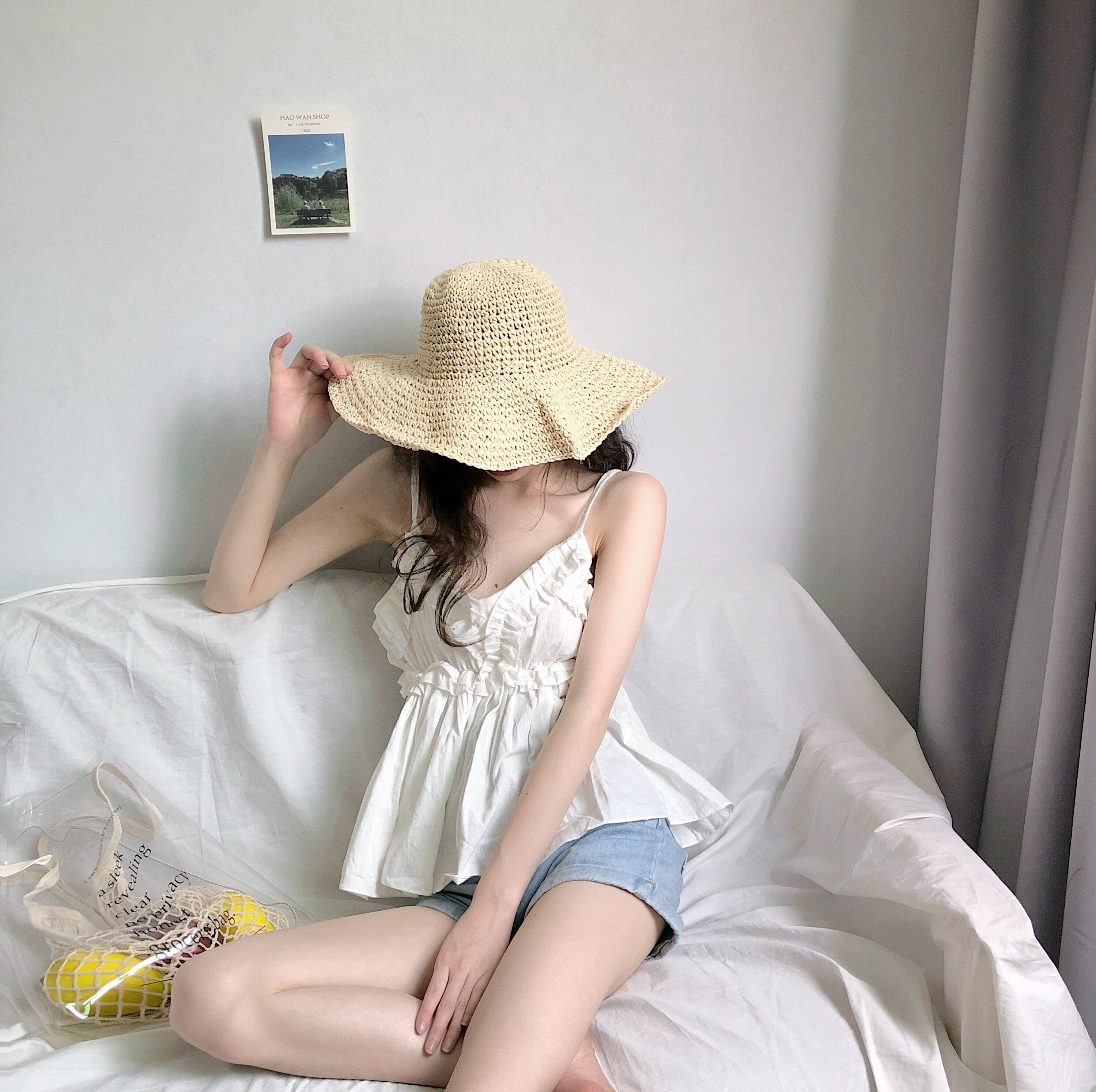 实拍~吊带背心女2018夏季宽松v领显瘦百搭短款心机韩系chic上衣