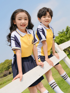 幼儿园园服夏装纯棉短袖毕业照儿童运动会校服小学生班服夏季套装