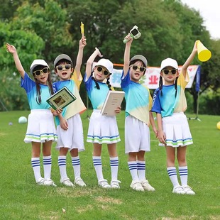幼儿园园服夏季校服六一儿童啦啦队演出服小学生毕业班服表演套装