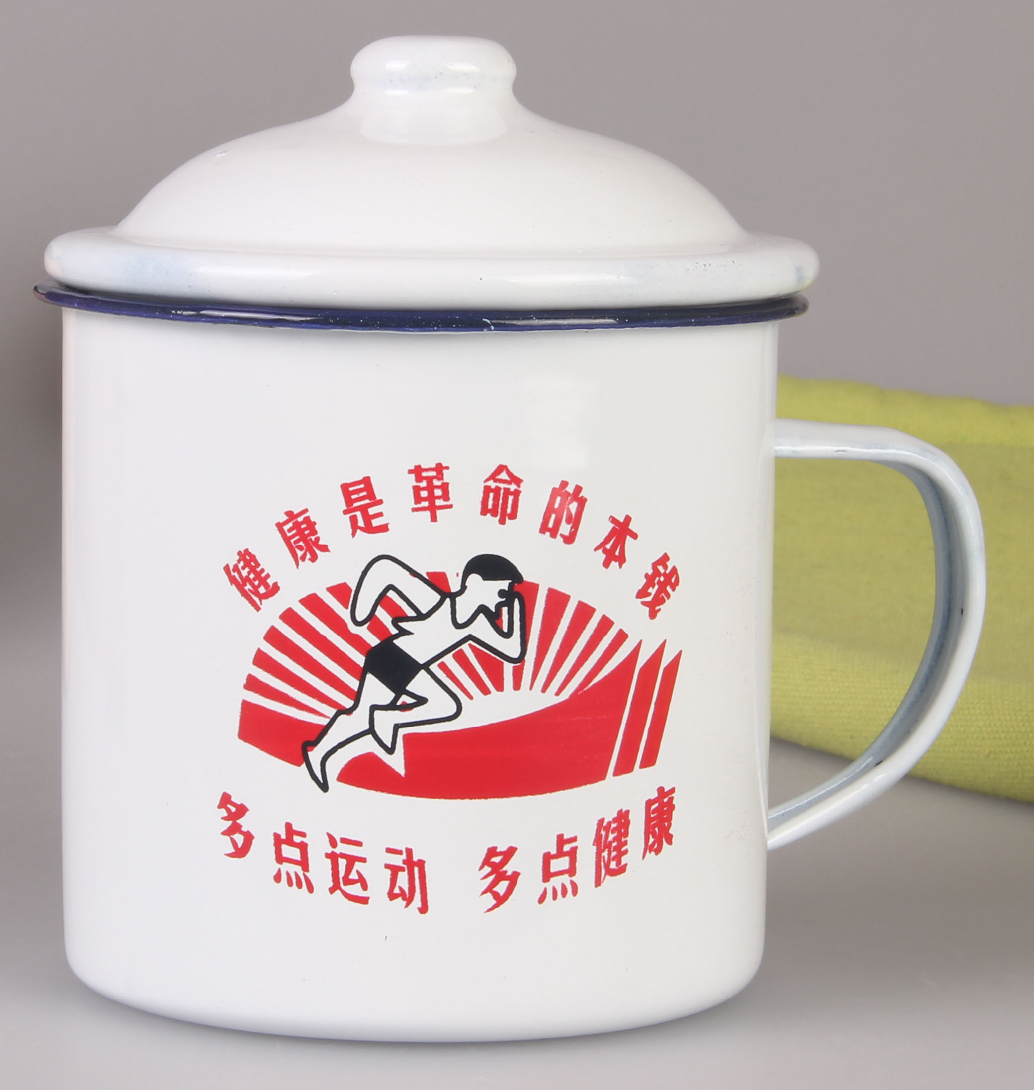 加厚10厘米老式搪瓷杯包邮创意怀旧复古水杯带盖定制logo大号缸子