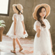 女童蕾丝裙2021夏季新款韩版中大童时髦洋气短袖连衣裙子
