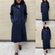 YUN韫2022秋季新品女装翻领双排扣长款空气棉外套 韩版宽松女风衣