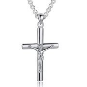 Wing pious S925 silver Jesus cross black ladies necklace accessories for men and women Europe, vintage necklace